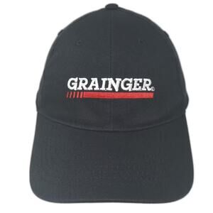 CSE Grainger Industrial Logo Black Red Baseball Cap Hat OSFM Cotton Strapback